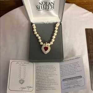 Nolan Miller Pearl Jet Set Heart Necklace